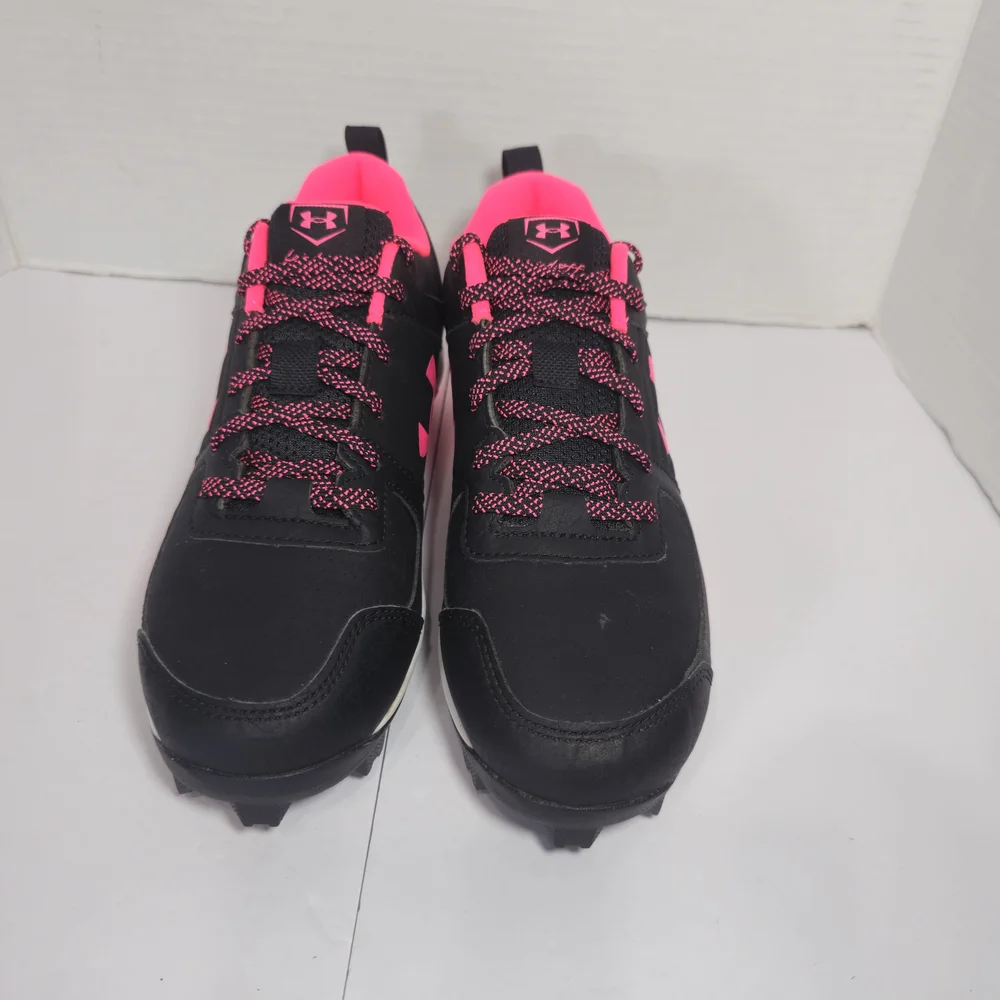 Under Armour Black and Pink Cleats Womens Sz 5.5Y Baseboll - Picture 4 of 12